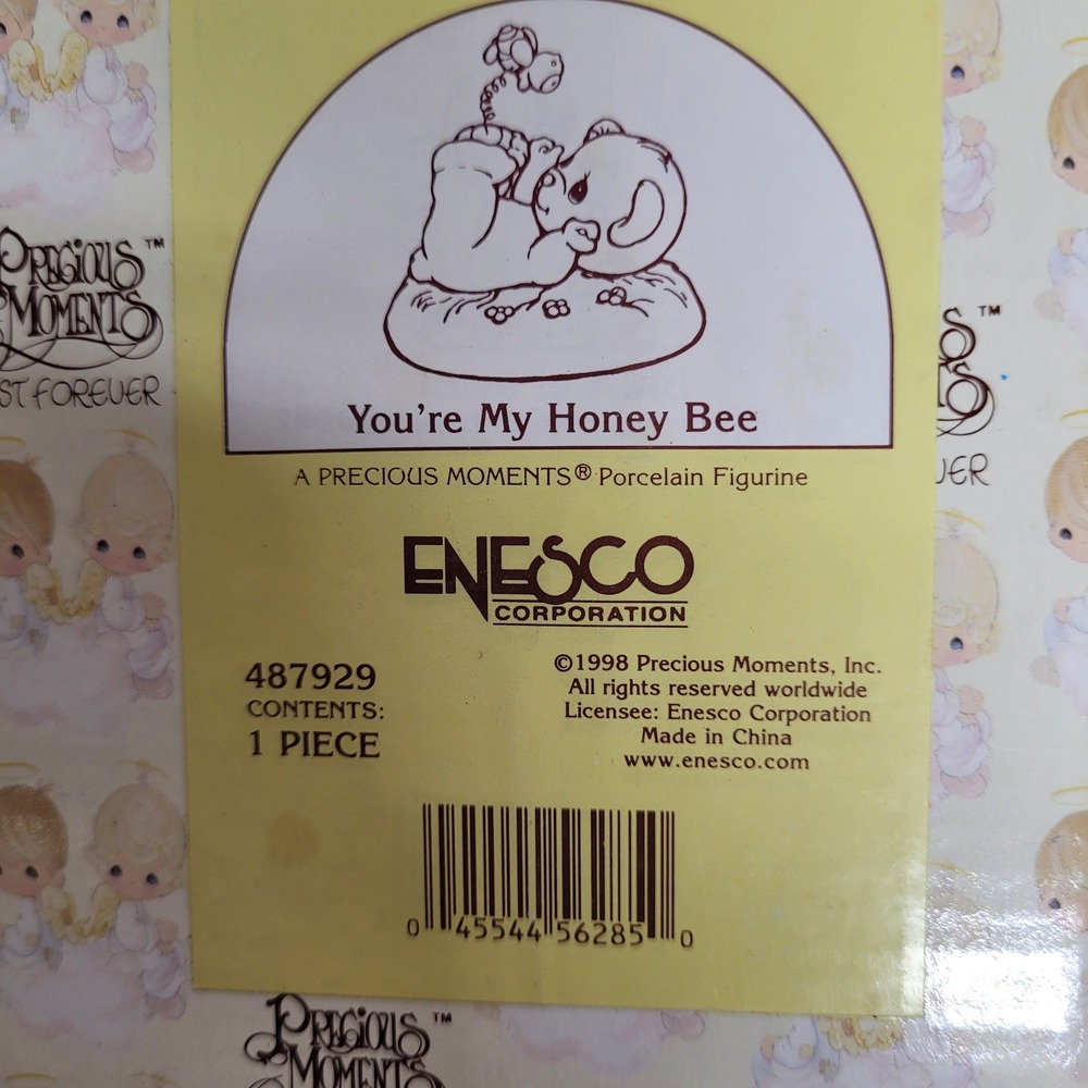 Precious Moments You're My Honey Bee Porcelain Bear Figurine 487929 1998 Enesco